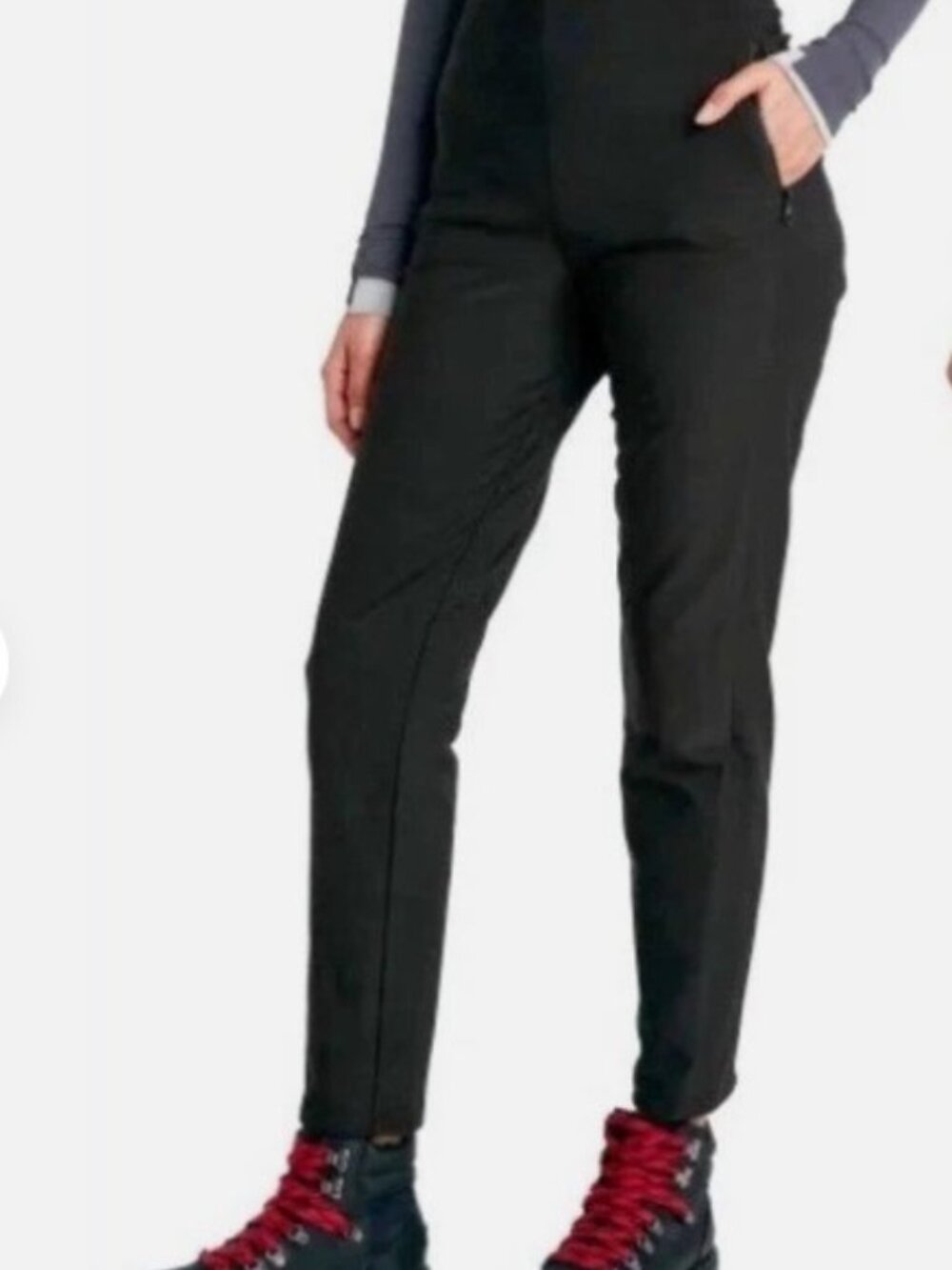 HFX Black Winter Tech Pants Fleece Lined High Rise Medium Pockets